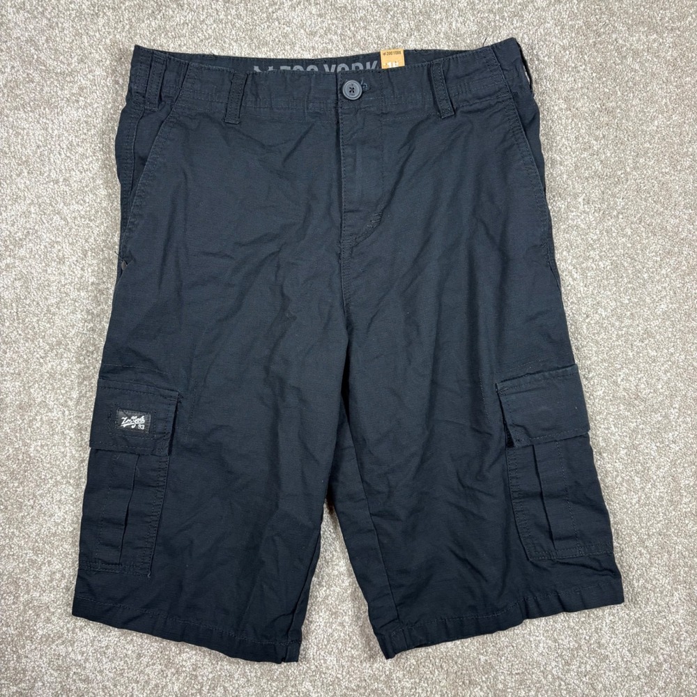 Zoo York Boys Black Ripstop Cargo Shorts Size 16 Utility Skateboarding